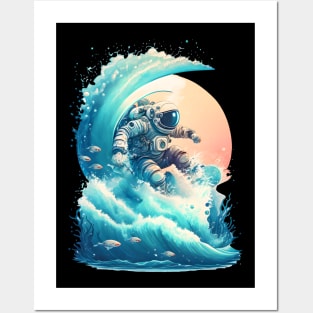 Surfing in The Middle of the Space Posters and Art